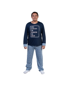 Pijama Masculino Manga Longa Sonhos de Deus