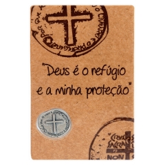 Cartão Medalha das Duas Cruzes com Oração