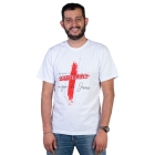 Camiseta Minha Família está Protegida pelo Sangue de Jesus - Branca