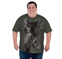Camiseta Plus Size São Miguel Arcanjo - Verde Militar