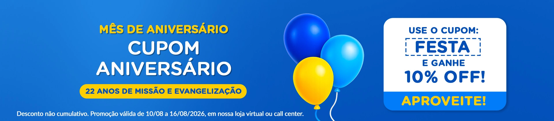 Banner principal cupóm festa Banner principal cupóm festa