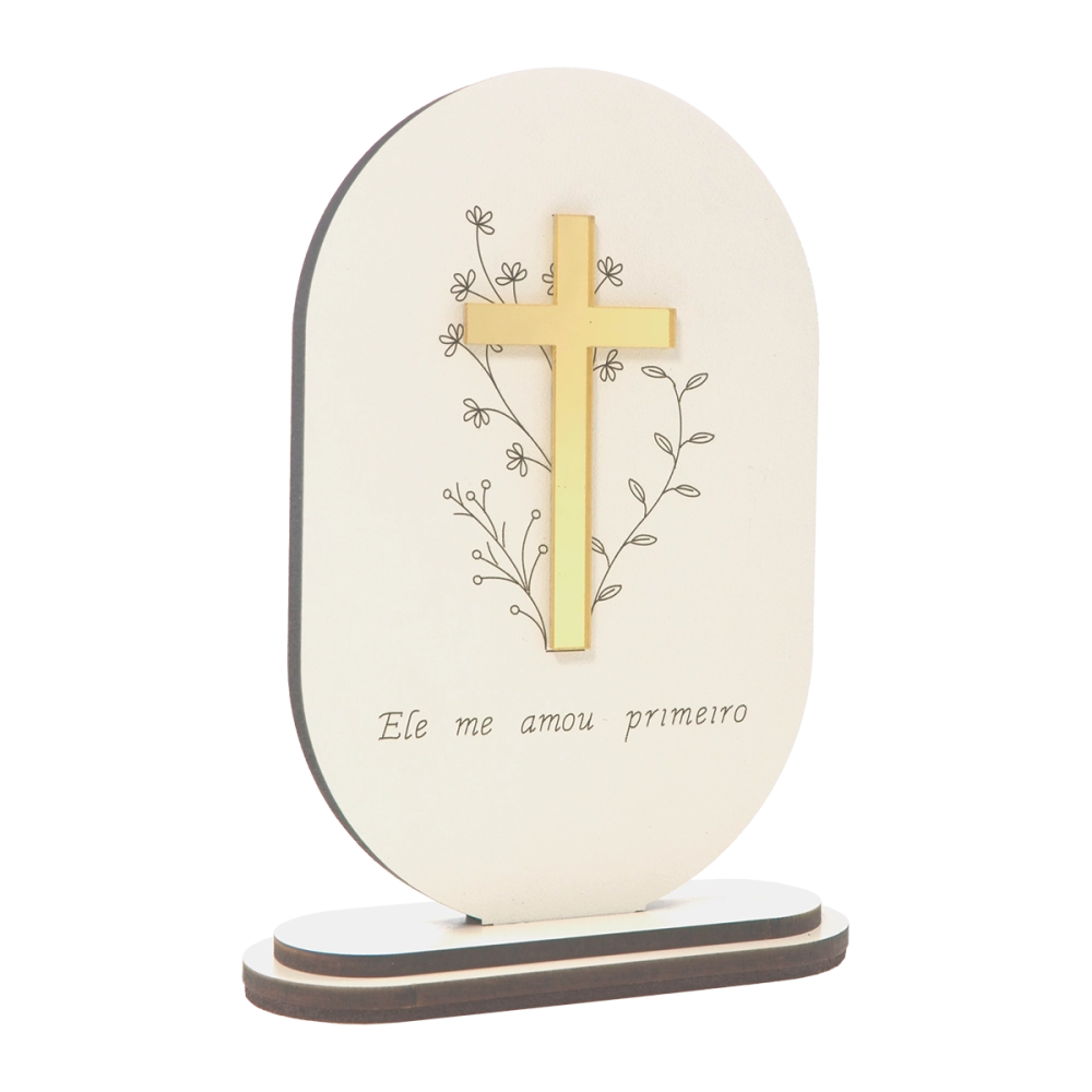 Adorno de Mesa Crucifixo Ele me Amou Primeiro