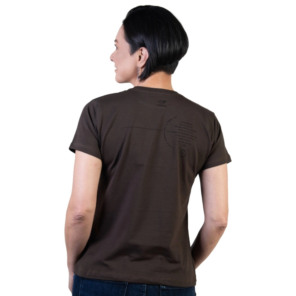 Baby Look Medalha das Duas Cruzes - Cacau Baby Look Medalha das Duas Cruzes - Cacau