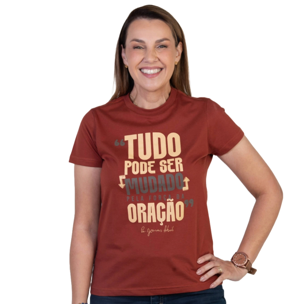 Baby Look Tudo Pode Ser Mudado Pela Força da Oração - Padre Jonas Abib Baby Look Tudo Pode Ser Mudado Pela Força da Oração - Padre Jonas Abib