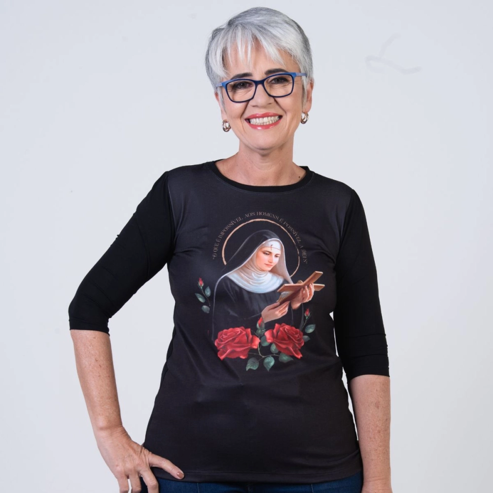 Blusa Santa Rita Manga 3/4 Blusa Santa Rita Manga 3/4