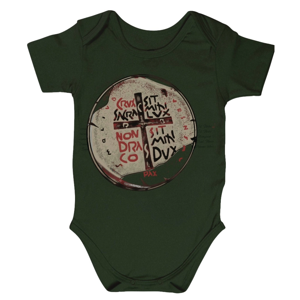 Body Infantil Unissex Medalha das Duas Cruzes - Verde Militar