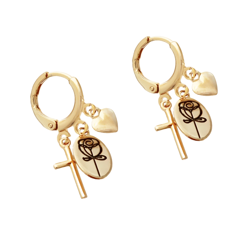 Brinco Rosa de Nossa Senhora - Semi Joia Brinco Rosa de Nossa Senhora - Semi Joia