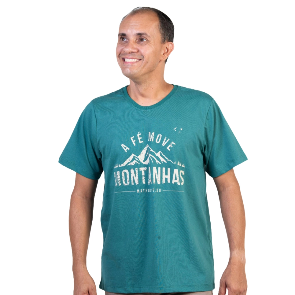 Camiseta A Fé Move Montanhas Camiseta A Fé Move Montanhas
