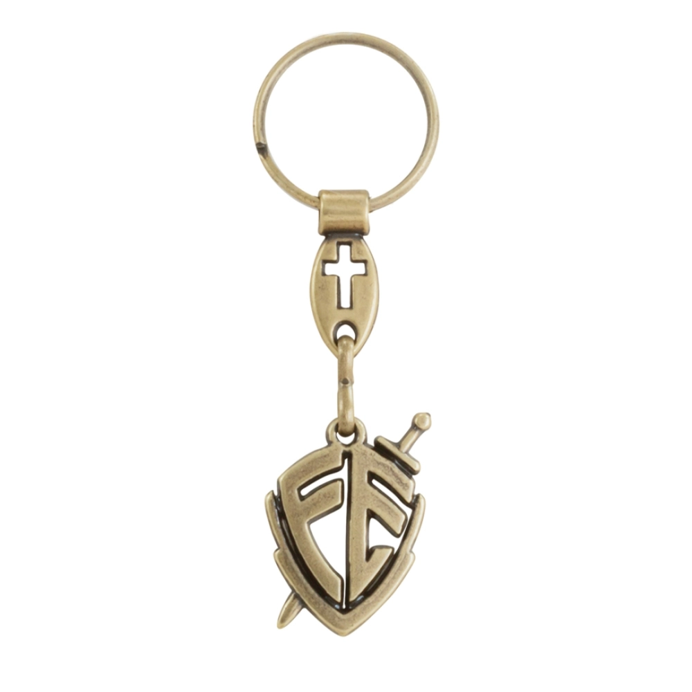 Chaveiro Escudo Fé - Ouro Velho