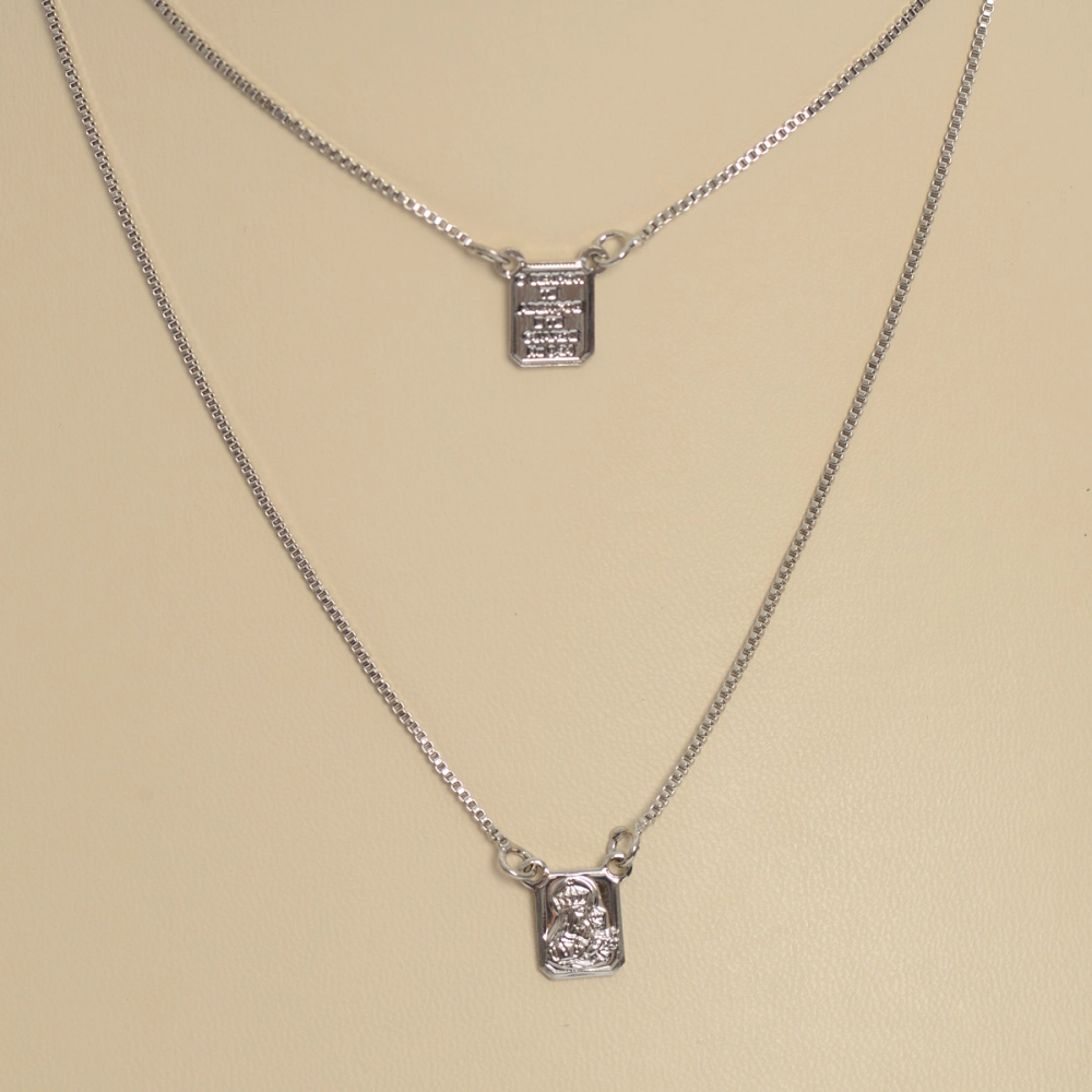 Escapulário Nossa Senhora do Carmo Níquel