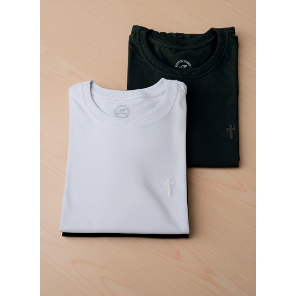 Kit Camisetas com Cruz Estampada Kit Camisetas com Cruz Estampada