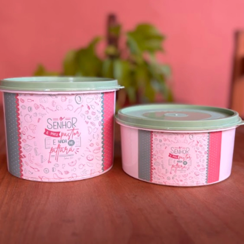 Kit Potes O Senhor é Meu Pastor e Nada Me Faltará Kit Potes O Senhor é Meu Pastor e Nada Me Faltará