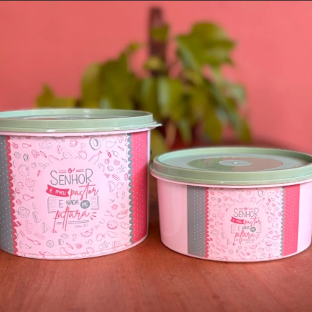 Kit Potes O Senhor é Meu Pastor e Nada Me Faltará Kit Potes O Senhor é Meu Pastor e Nada Me Faltará