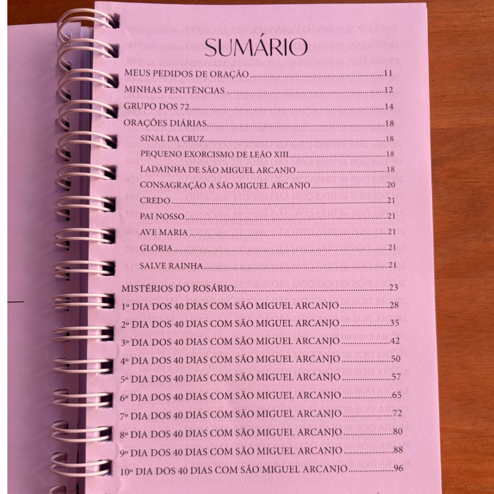 Livro Itinerário dos 40 Dias com São Miguel Arcanjo