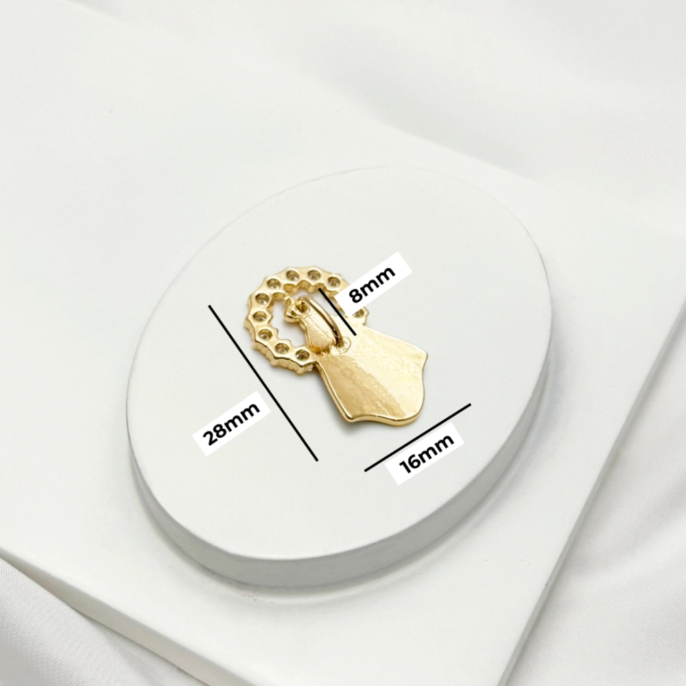 Pingente Nossa Senhora Aparecida Silhueta com Zircônia  - Semijoia Pingente Nossa Senhora Aparecida Silhueta com Zircônia  - Semijoia