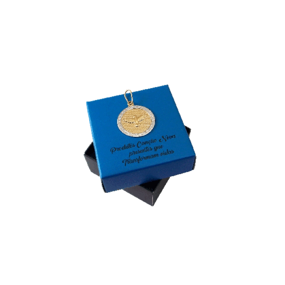 Pingente Redondo Com Espírito Santo Borda com Oração Pingente Redondo Com Espírito Santo Borda com Oração