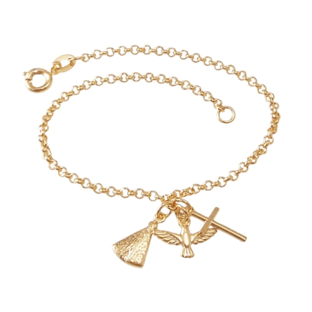 Pulseira com Cruz Nossa Senhora Aparecida e Espírito Santo Pulseira com Cruz Nossa Senhora Aparecida e Espírito Santo