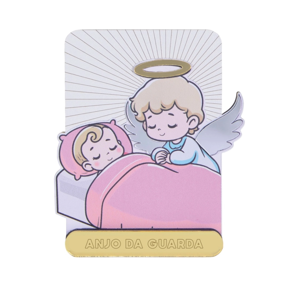 Quadrinho de Mesa Anjo da Guarda Menina Quadrinho de Mesa Anjo da Guarda Menina