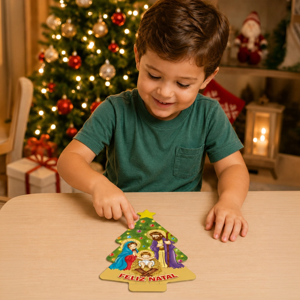 Quebra Cabeça Árvore Feliz Natal Quebra Cabeça Árvore Feliz Natal