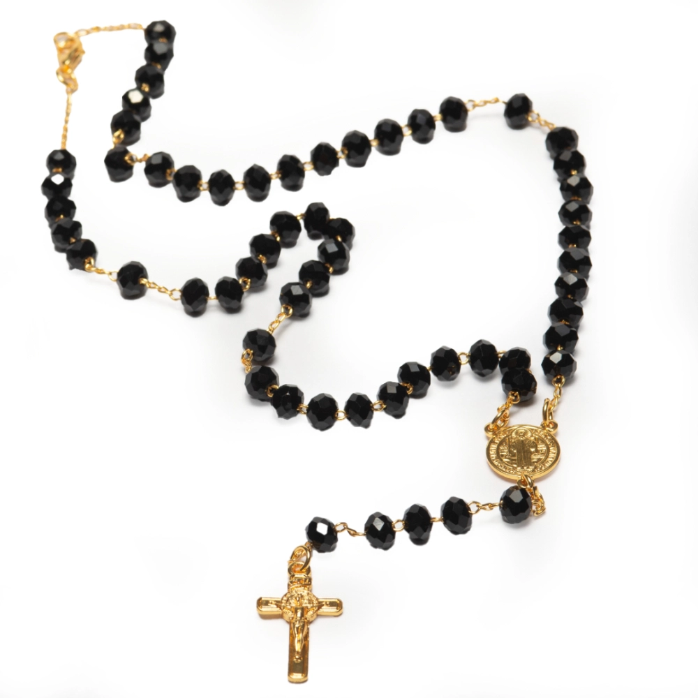 Terço de Pescoço Cristal São Bento Terço de Pescoço Cristal São Bento