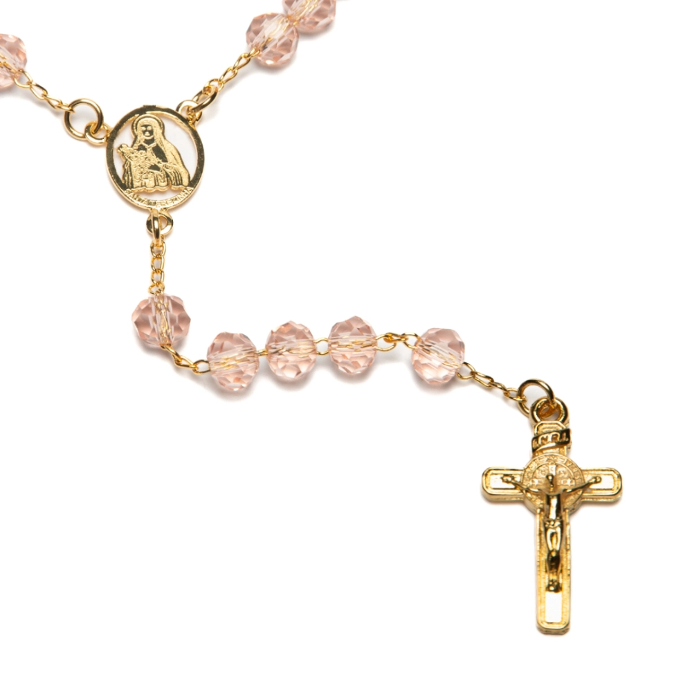 Terço de Pescoço Cristal Santa Teresinha Terço de Pescoço Cristal Santa Teresinha