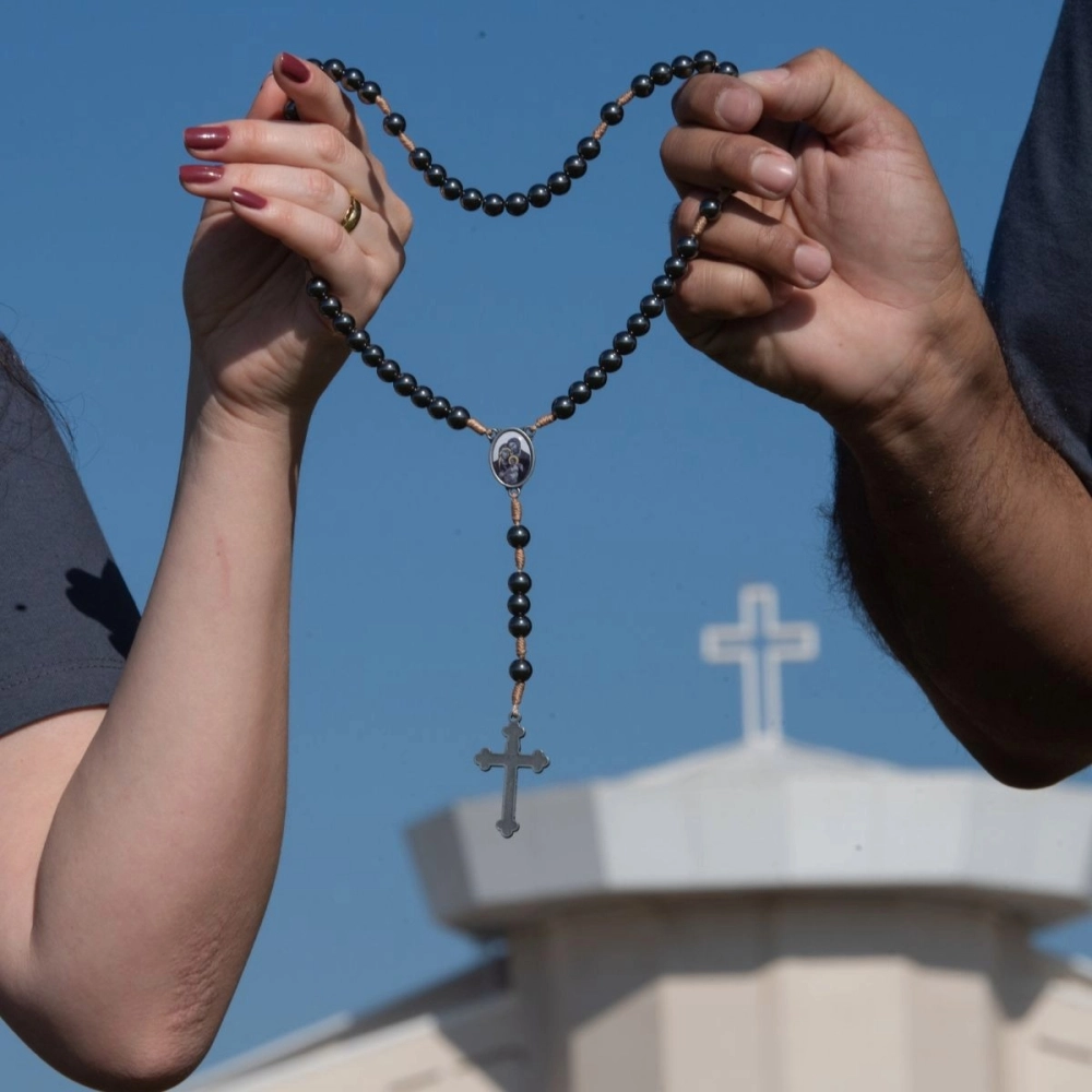 Terço Hematita Sagrada Família Terço Hematita Sagrada Família
