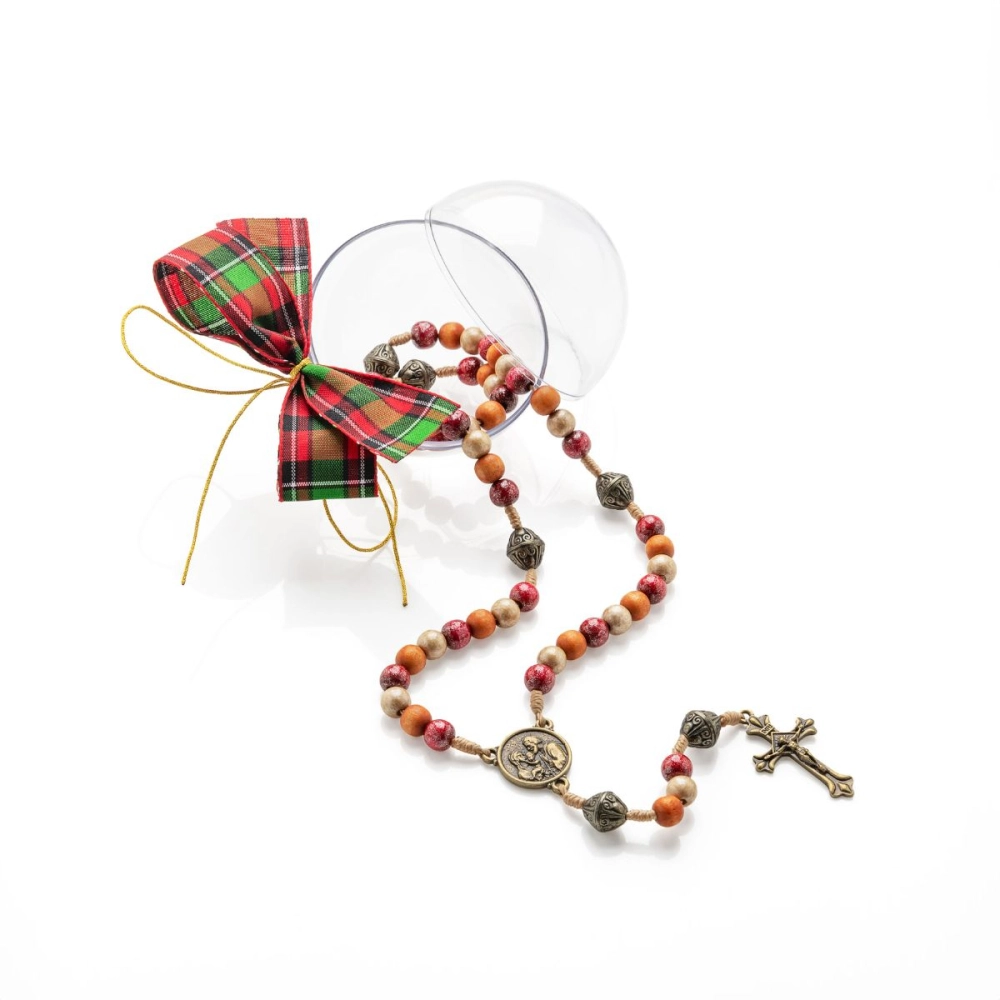 Terço Natalino Bola de Natal Vermelho Terço Natalino Bola de Natal Vermelho