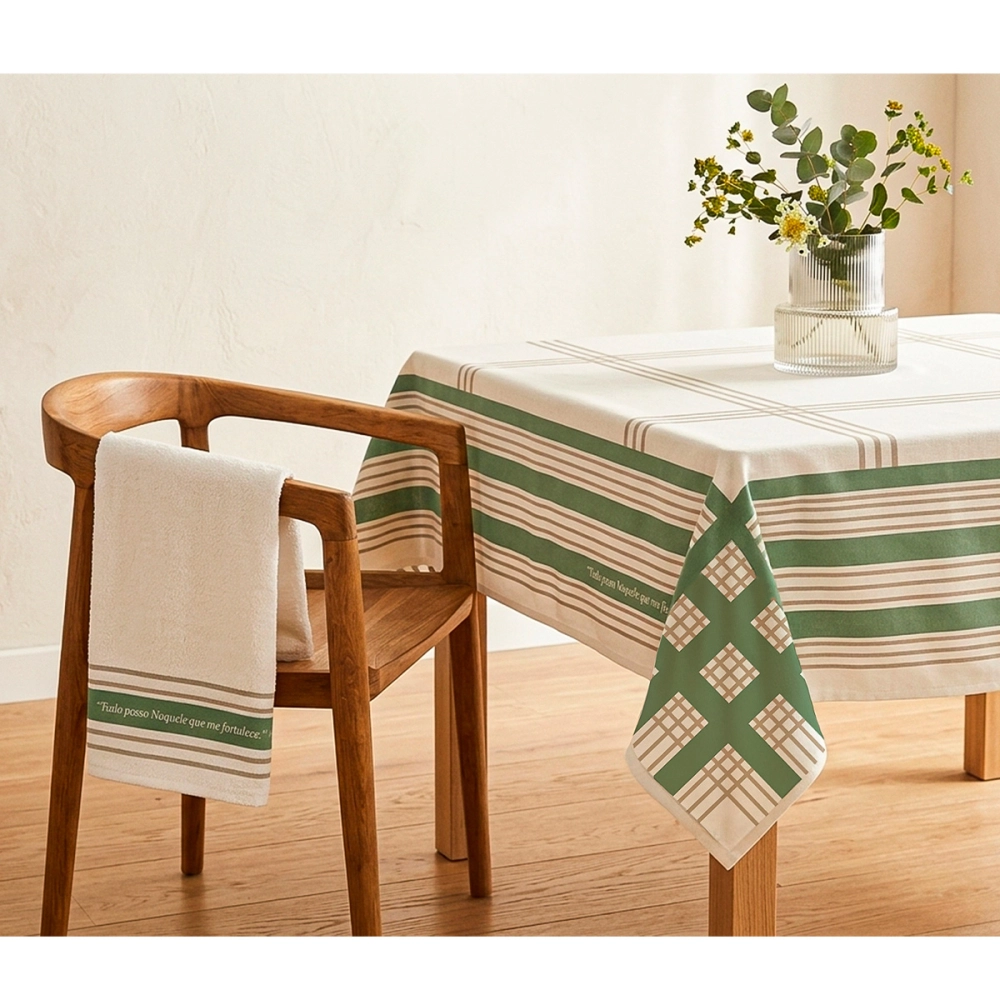 Toalha de Mesa Tudo Posso Naquele que me Fortalece - 6 Lugares