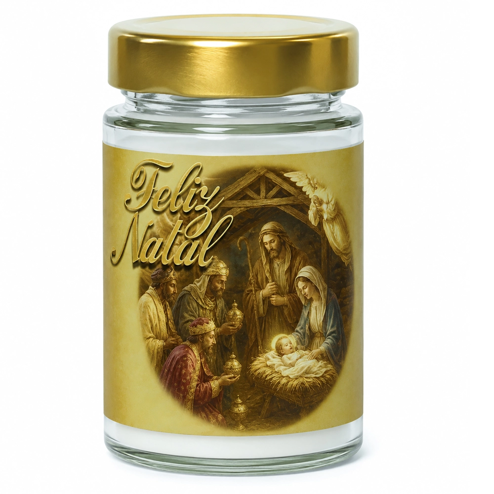 Vela de Vidro Presépio de Natal - Perfumada