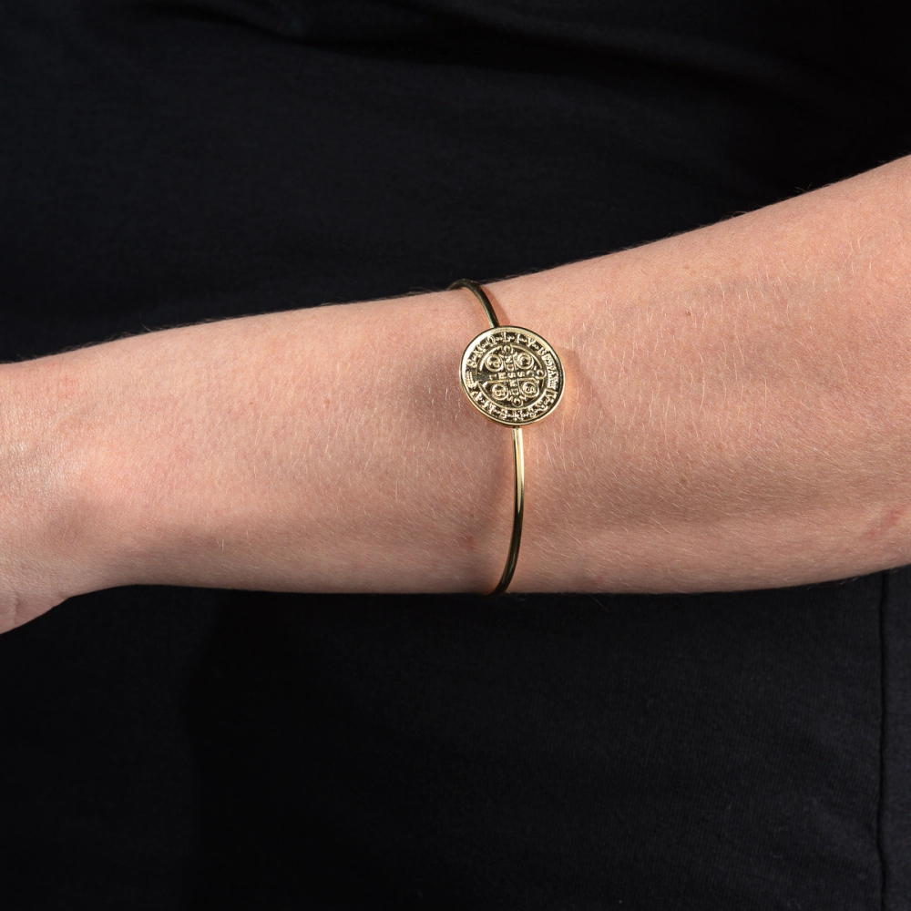 Bracelete São Bento - Dourado | Loja Canção Nova