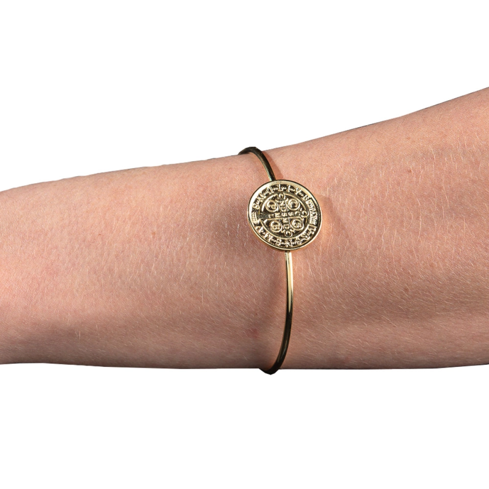 Bracelete São Bento - Dourado | Loja Canção Nova