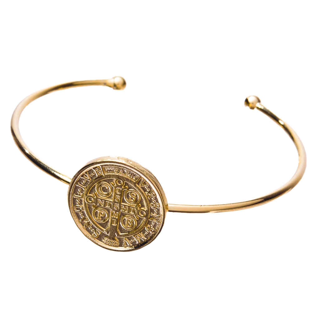 Bracelete São Bento - Dourado | Loja Canção Nova