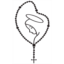 Adesivo Terço e Nossa Senhora Preto - 10 unidades Adesivo Terço e Nossa Senhora Preto - 10 unidades