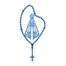 Adesivo Terço Nossa Senhora - Azul Adesivo Terço Nossa Senhora - Azul
