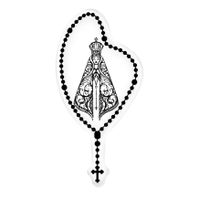 Adesivo Terço Nossa Senhora - Branco Adesivo Terço Nossa Senhora - Branco