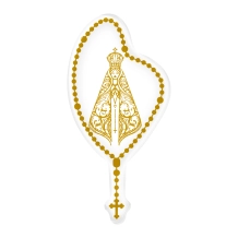 Adesivo Terço Nossa Senhora - Dourado Adesivo Terço Nossa Senhora - Dourado
