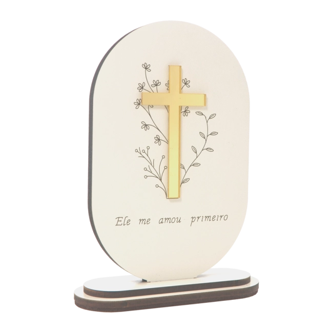 Adorno de Mesa Crucifixo Ele me Amou Primeiro