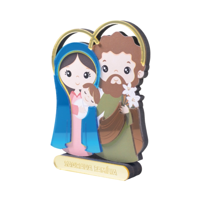 Adorno de Mesa Sagrada Família Infantil