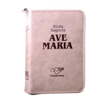 Bíblia Sagrada da Ave Maria (Capa Rosa com Zíper)