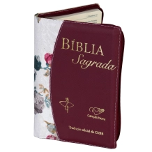 Bíblia Sagrada Tradução Oficial CNBB - Luxo com Zíper Floral