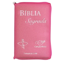 Bíblia Sagrada Tradução Oficial CNBB - Luxo com Zíper Rosa