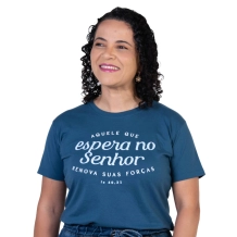 Baby Look Aquele que Espera no Senhor Renova suas Forças