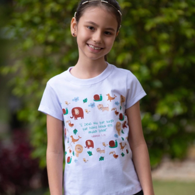 Baby Look Infantil e Deus Viu que Tudo que Havia Feito era Muito Bom