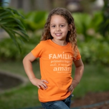 Baby Look Infantil Família, Primeiro Lugar Onde se Aprende a Amar Baby Look Infantil Família, Primeiro Lugar Onde se Aprende a Amar