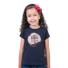 Baby Look Infantil Medalha das Duas Cruzes - Azul Marinho Baby Look Infantil Medalha das Duas Cruzes - Azul Marinho