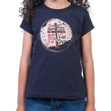 Baby Look Infantil Medalha das Duas Cruzes - Azul Marinho Baby Look Infantil Medalha das Duas Cruzes - Azul Marinho