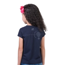 Baby Look Infantil Medalha das Duas Cruzes - Azul Marinho Baby Look Infantil Medalha das Duas Cruzes - Azul Marinho
