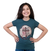 Baby Look Infantil Medalha das Duas Cruzes - Petróleo Baby Look Infantil Medalha das Duas Cruzes - Petróleo