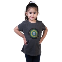 Baby Look Infantil Meu Escudo é a Fé - Cinza Estonada