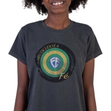 Baby Look Juvenil Meu Escudo é a Fé - Cinza Estonada Baby Look Juvenil Meu Escudo é a Fé - Cinza Estonada